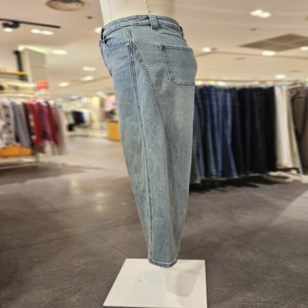 세미 와이드핏 연청 데님 팬츠