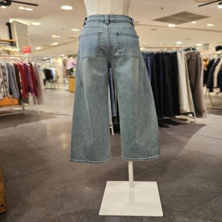 세미 와이드핏 연청 데님 팬츠