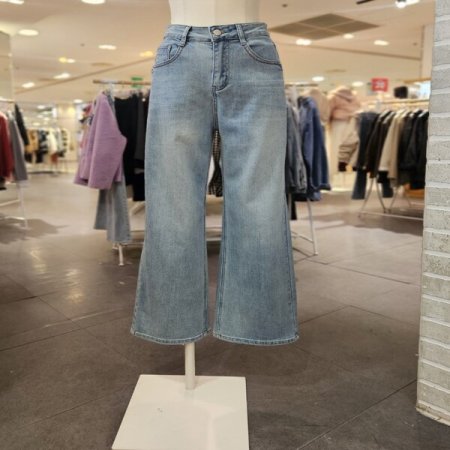 스티치 와이드 데님 팬츠