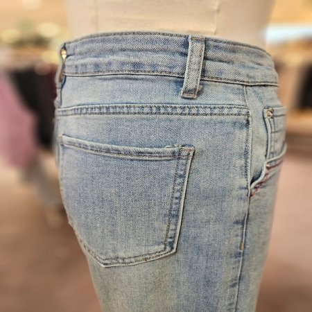 스티치 와이드 데님 팬츠