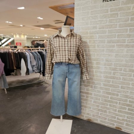 스티치 와이드 데님 팬츠