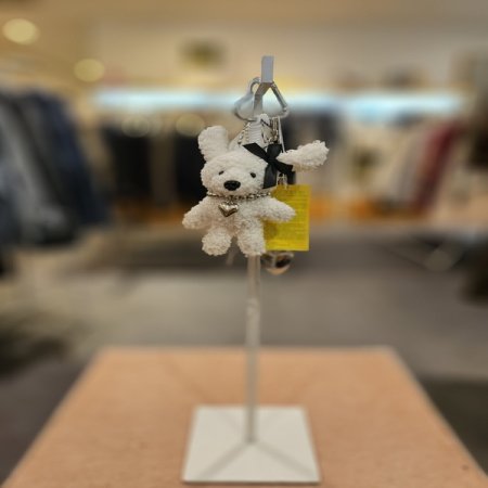 실버 하트 곰돌이 스트랩 키링