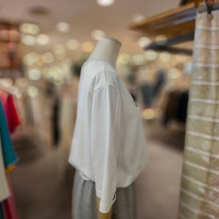 밑단 시보리 자수 5부 티셔츠