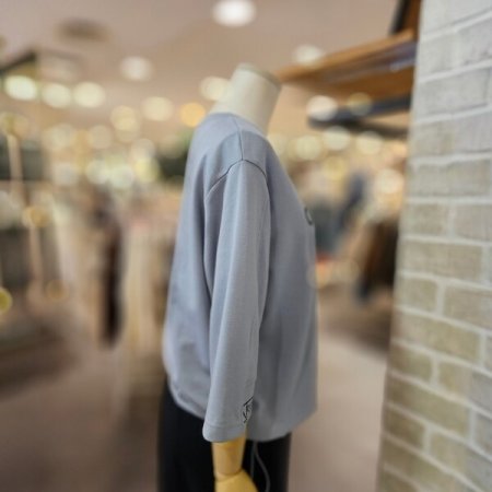 밑단 시보리 자수 5부 티셔츠