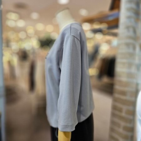 밑단 시보리 자수 5부 티셔츠