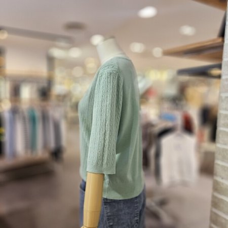 꽈배기 5부 소매 니트