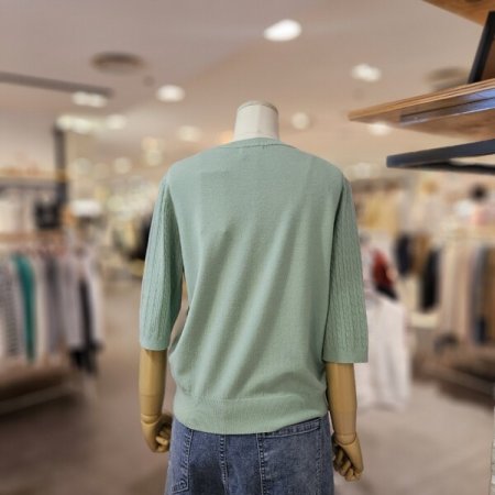 꽈배기 5부 소매 니트