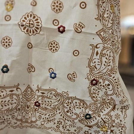 꽃 자수 면 스카프