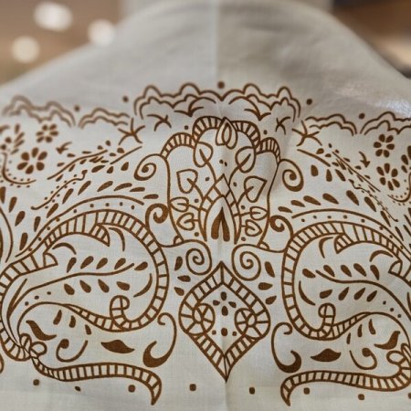 꽃 자수 면 스카프