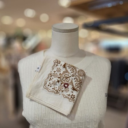 꽃 자수 면 스카프