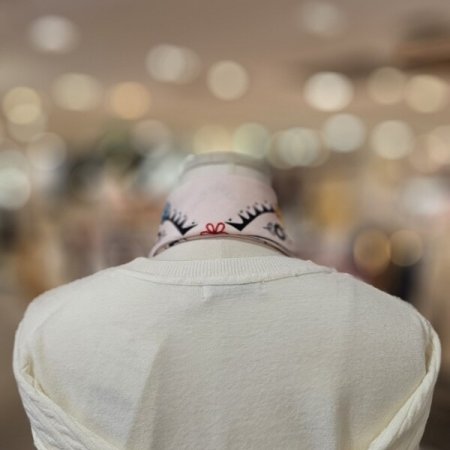 러브 자수 면 스카프