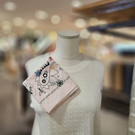 러브 자수 면 스카프