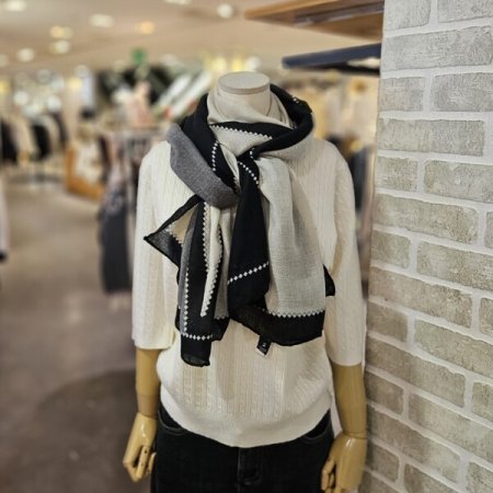 컬러 배색 롱 머플러