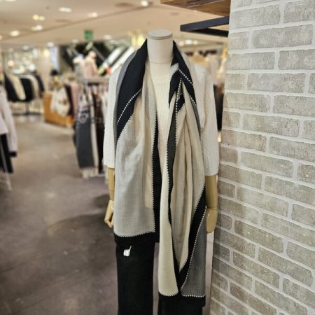 컬러 배색 롱 머플러