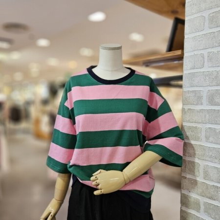 와이드 단가라 반팔 티셔츠