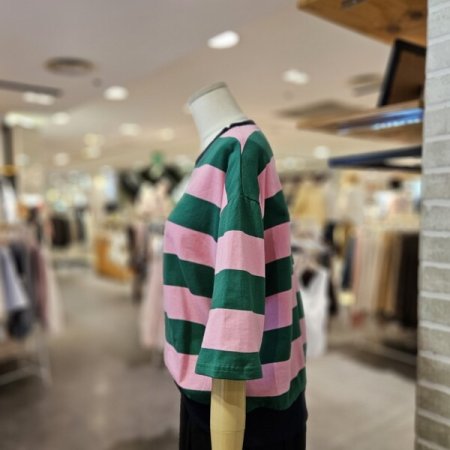 와이드 단가라 반팔 티셔츠