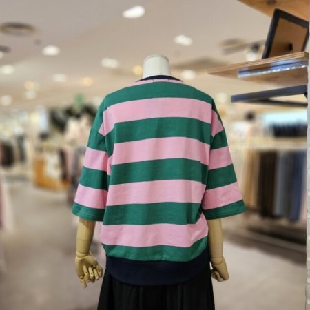 와이드 단가라 반팔 티셔츠