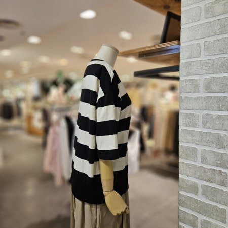 와이드 단가라 반팔 티셔츠