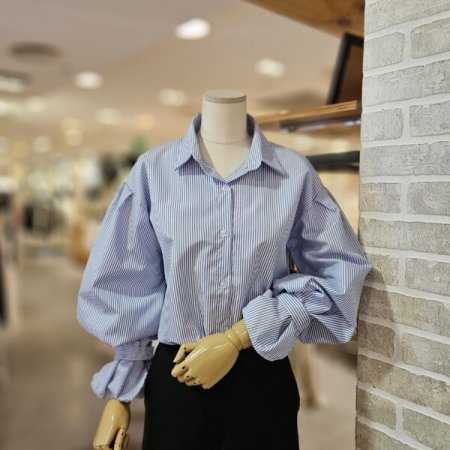 소매 비죠 스트라이프 남방