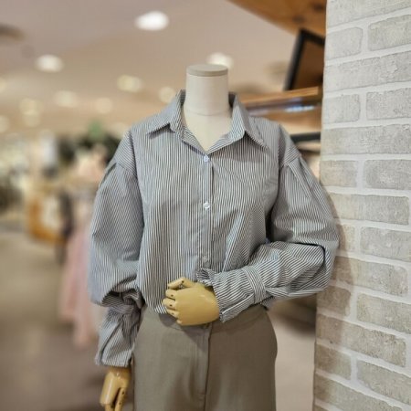 소매 비죠 스트라이프 남방