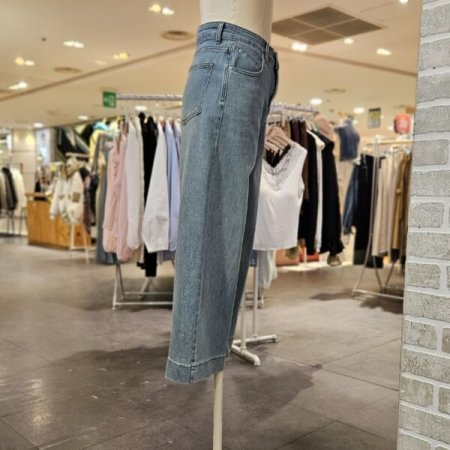 와이드 9부 데님 팬츠