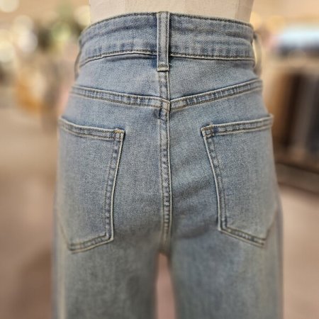 와이드 9부 데님 팬츠