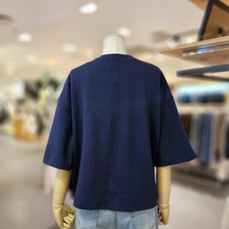 고무 자수 크롭 티셔츠