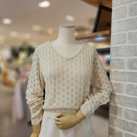 멀티 크로쉐 풀 오버 니트