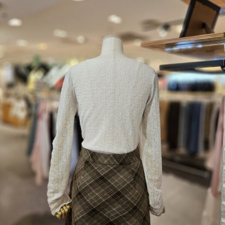 보트넥 레이스 블라우스