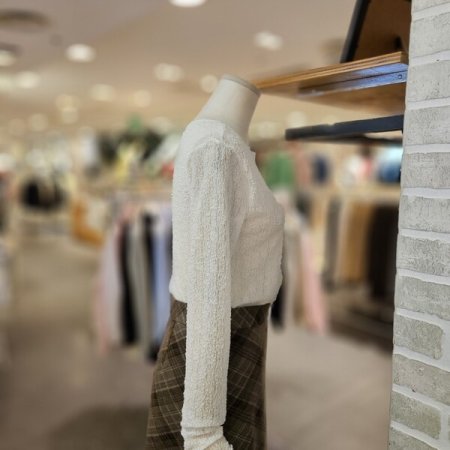 보트넥 레이스 블라우스