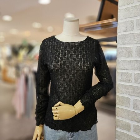 보트넥 레이스 블라우스