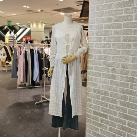 레이어드 리본 원피스