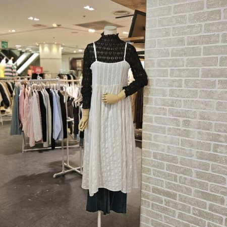 레이어드 리본 원피스