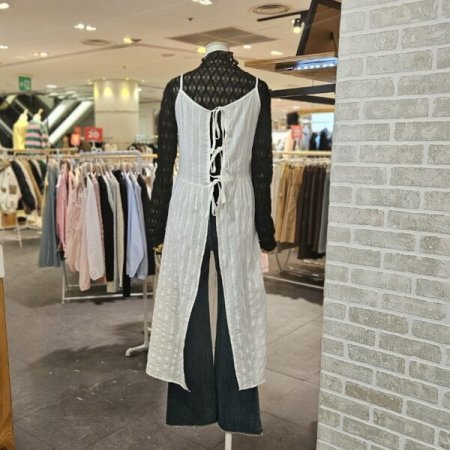 레이어드 리본 원피스