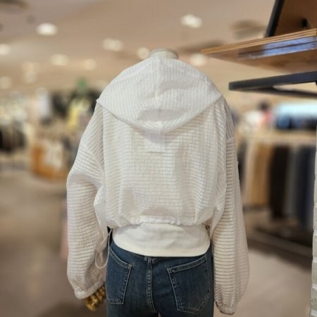 시스루 크롭 바람막이 점퍼