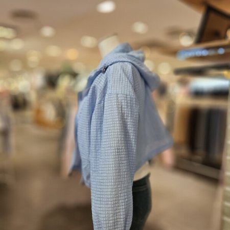 시스루 크롭 바람막이 점퍼