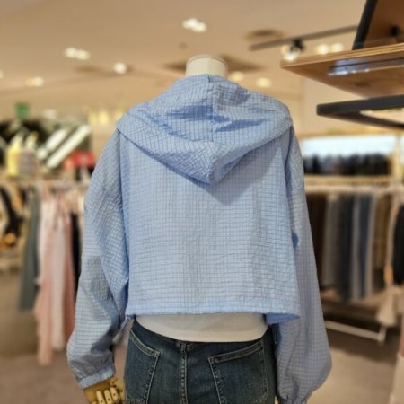 시스루 크롭 바람막이 점퍼