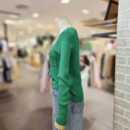 변형 골지 V넥 가디건