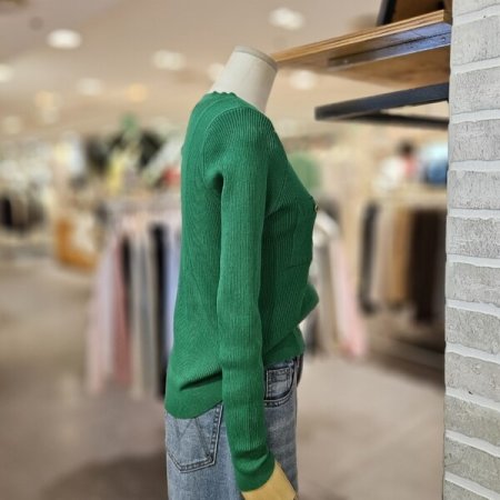 변형 골지 V넥 가디건