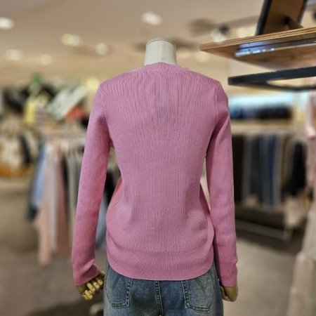 변형 골지 V넥 가디건