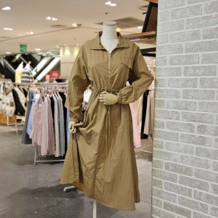 반 집업 스트링 원피스