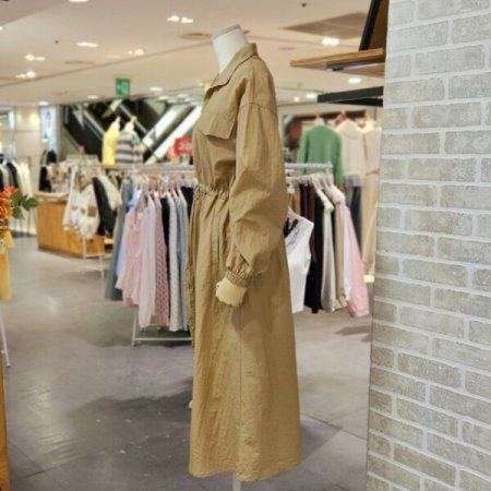 반 집업 스트링 원피스