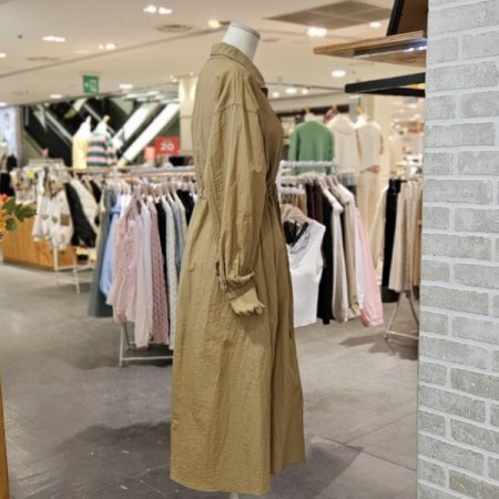 반 집업 스트링 원피스