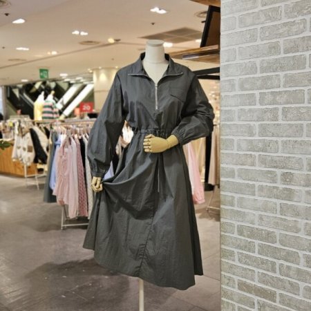 반 집업 스트링 원피스