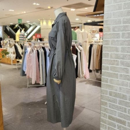 반 집업 스트링 원피스