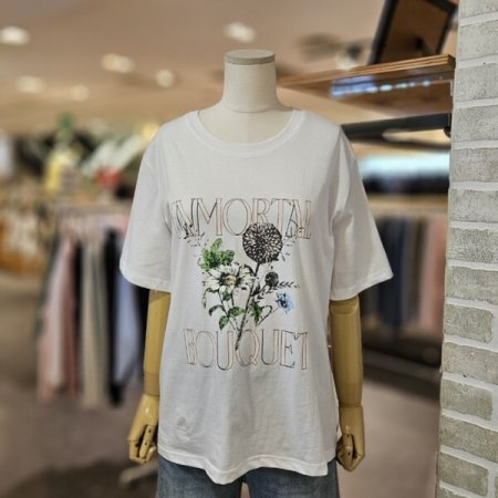 부케 나염 반팔 티셔츠