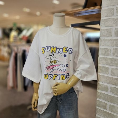 서핑 오버핏 반팔 티셔츠