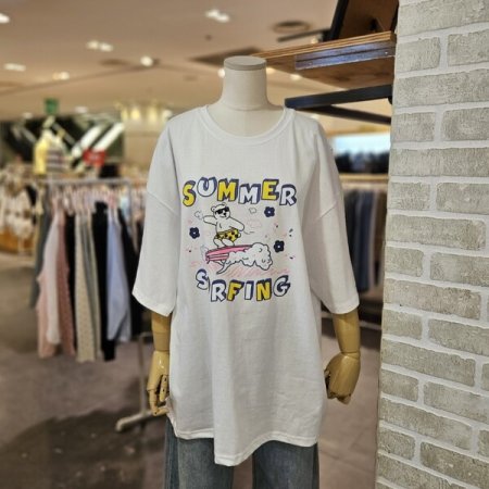 서핑 오버핏 반팔 티셔츠