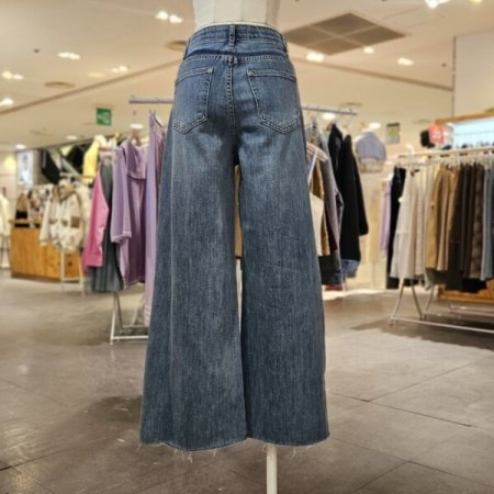 라인 워싱 일자 데님 팬츠