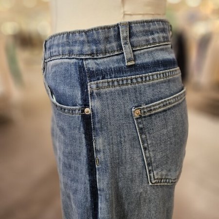 라인 워싱 일자 데님 팬츠